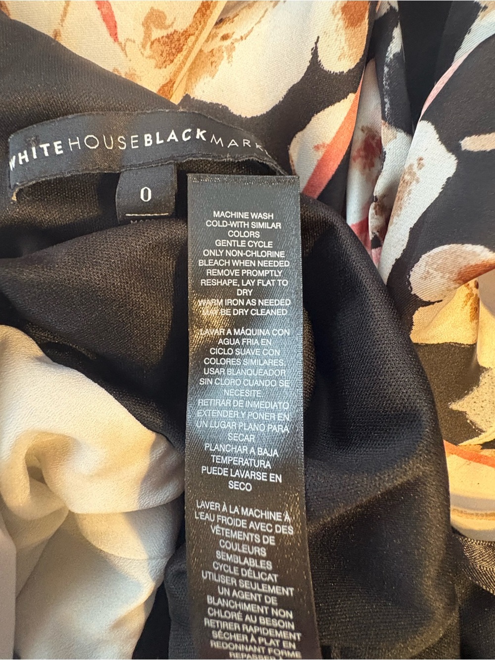 White House Black Market Dress Scarf Print Handkerchief Hem Size 0 - Picture 14 of 14